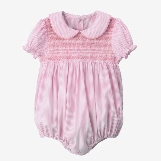 Pink Pinstripe Baby Girl Romper