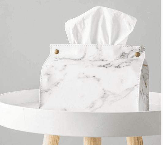 Marble PU Leather Tissue Box