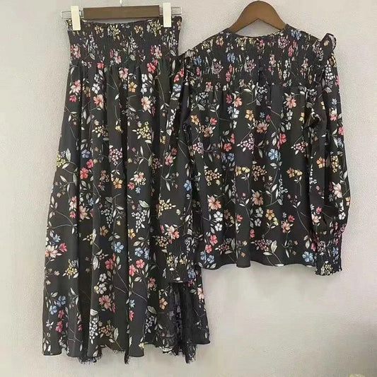 Floral Skirt and Shirt Set